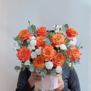 Hộp hoa cam tươi mẫu G04 Hoa khai trương để bàn