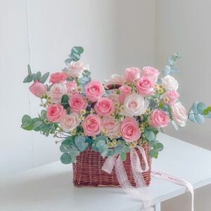 Giỏ hoa hồng mẫu G07 Hoa tặng 14/2