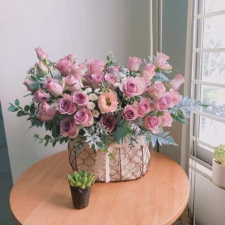Giỏ hoa chúc mừng mẫu G15 Hoa khai trương để bàn