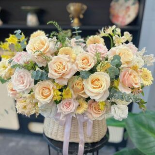 Giỏ hoa chúc mừng mẫu G19 Hoa khai trương để bàn