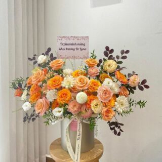 Hộp hoa chúc mừng mẫu G21 Hoa khai trương để bàn