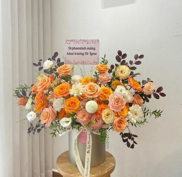 Hộp hoa chúc mừng mẫu G21 Hoa khai trương để bàn 2