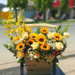 Hộp hoa hướng dương mẫu HG03 Giỏ/Lẵng hoa tươi